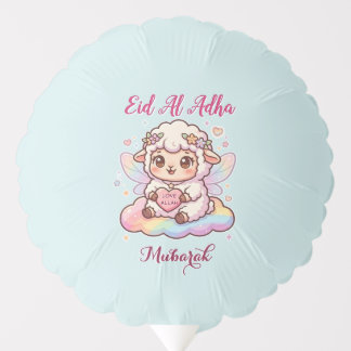 Cute Chibi Fairy Sheep Rainbow Eid Adha Mubarak Balloon