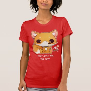 Cute Chibi Fox With Kawaii Icecream T-shirt by Chibibunny at Zazzle