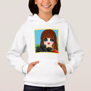Cute chibi girl with fruits hoodie