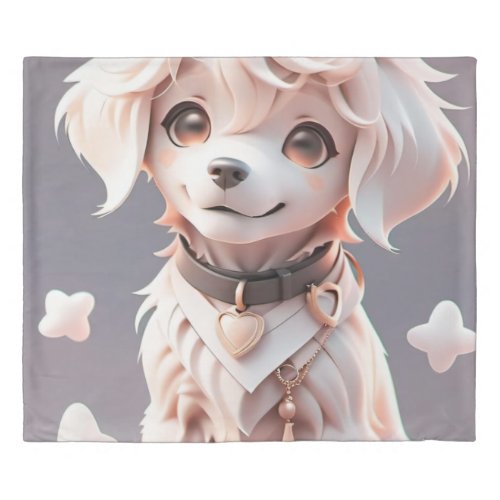 Cute Chibi Golden Retriever Puppy Duvet Cover