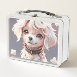 Cute Chibi Golden Retriever Puppy Metal Lunch Box