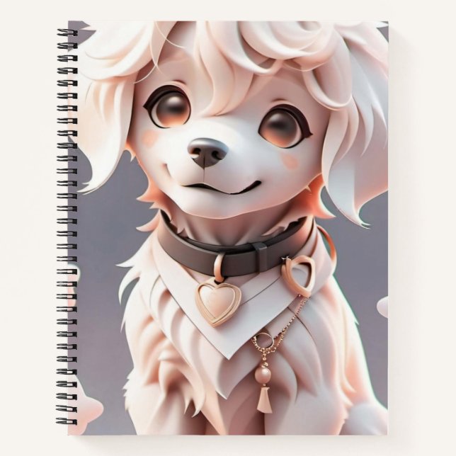 Cute Chibi Golden Retriever Puppy Notebook (Front)