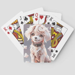 Cute Chibi Golden Retriever Puppy Poker Cards