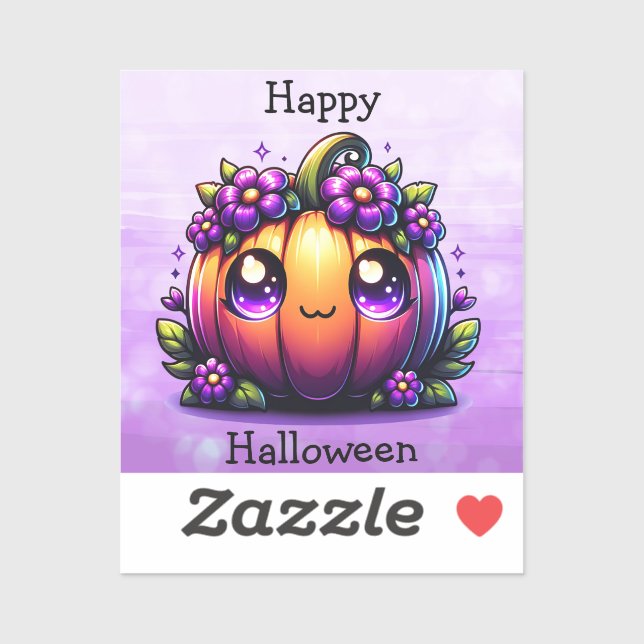 Cute Chibi Happy Halloween Pumpkin  Sticker (Sheet)