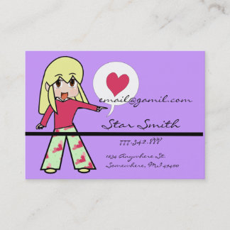 Cute Chibi Heart - Yellow Hair Business Card