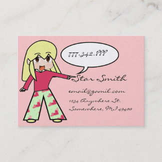 Cute Chibi Heart - Yellow Hair - Business Card