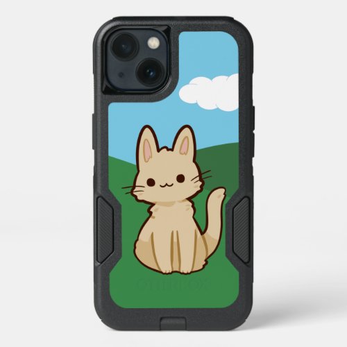Cute Chibi Kawaii Cat Scenery iPhone 13 Case