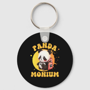 Cute Chibi Kawaii Panda Name School Year On Back B Keychain