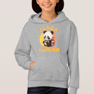 Cute Chibi Kawaii Panda Name School Year on Back Hoodie