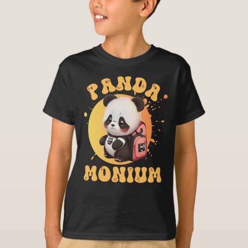 Cute Chibi Kawaii Panda Name School Year on Back T_Shirt