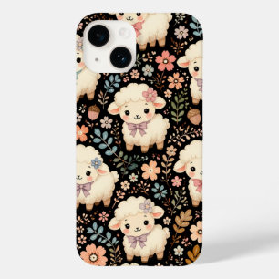 Cute Chibi Lamb Floral Pattern Cottagecore  Case-Mate iPhone 14 Case