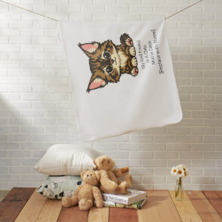 Cute Chibi Maine Coon Kitten Baby Blanket