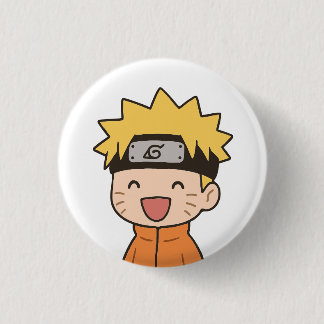 Cute Chibi Ninja Button Pin - Kawaii Anime Style 1