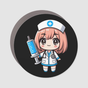 Cute Chibi Nurse - healthcare, anime, medical Car Magnet