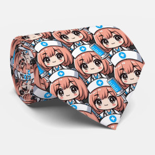 Cute Chibi Nurse - healthcare, anime, medical Neck Tie