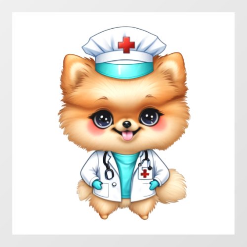 Cute Chibi Pomeranian for Dog Lover Nurse Floor Decals