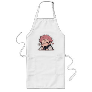 Cute Chibi Pouty King Sticker - Kawaii Pink Hair  Long Apron