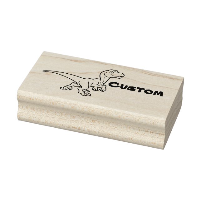 Cute chibi raptor 082018 rubber stamp (Stamp)