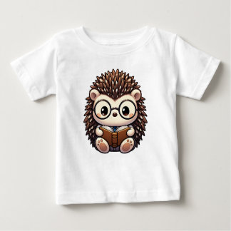 Cute Chibi Reading Hedgehog Baby T-Shirt