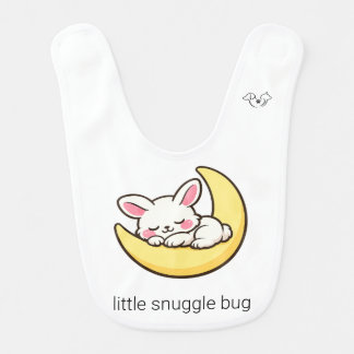 Cute Chibi Sleepy Bunny Snuggle Bug Baby Bib