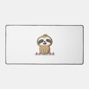 Cute Chibi Sloth Workout � Funny Kawaii Gym Animal Desk Mat