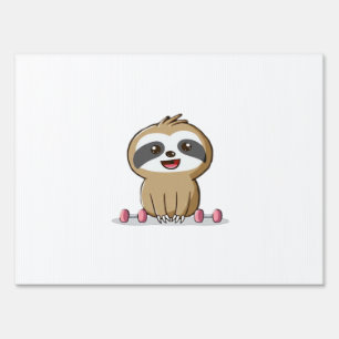 Cute Chibi Sloth Workout � Funny Kawaii Gym Animal Sign