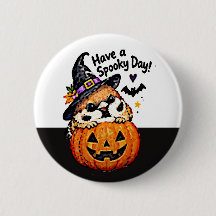 Cute Chibi Sparrow Bird Halloween Pumpkin