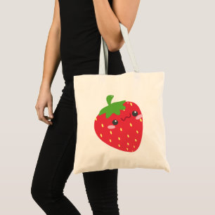 Cute Chibi Strawberry Image Tote Bag