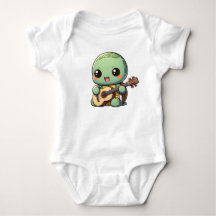 Cute Chibi Turtle Playing Guitar