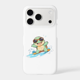Cute Chibi Turtle Surfer Summer Beach Design iPhone 17 Pro Case