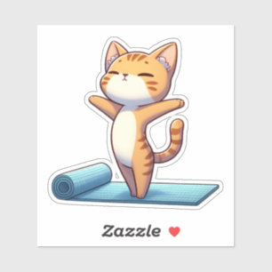 Cute Chibi Yoga Cat Sticker