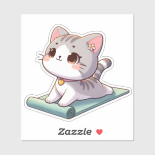 Cute Chibi Yoga Cat Sticker
