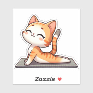 Cute Chibi Yoga Cat Sticker
