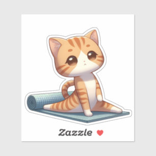 Cute Chibi Yoga Cat Sticker