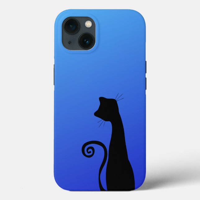 Cute Chic Black Cat Silhouette Case-Mate iPhone Case (Back)