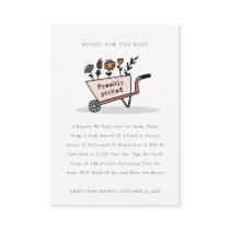 Cute Chic Blush Floral Cart Books For Baby Shower Enclosure Card