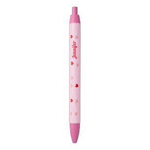 Cute Chic Blush Pink Red Hearts Personalized Pen