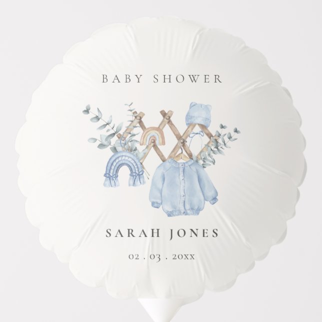 Cute Chic Boy Baby Clothes Essential Baby Shower Balloon (Front)