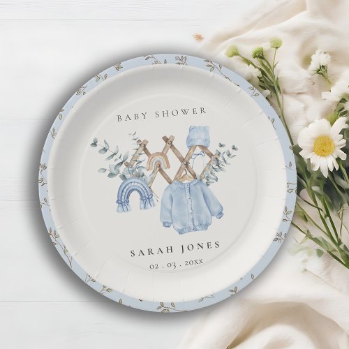 Cute Chic Boy Baby Clothes Essential Baby Shower Paper Plates