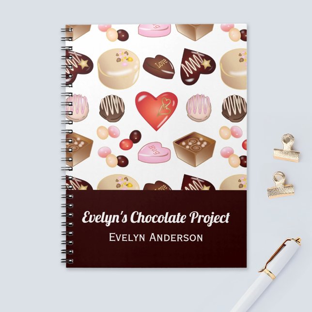 Cute Chic Colorful Chocolate Candy Heart Notebook (Creator Uploaded)