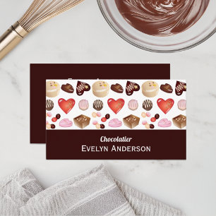 Cute Chic Colorful Chocolatier Chocolate Shop Business Card