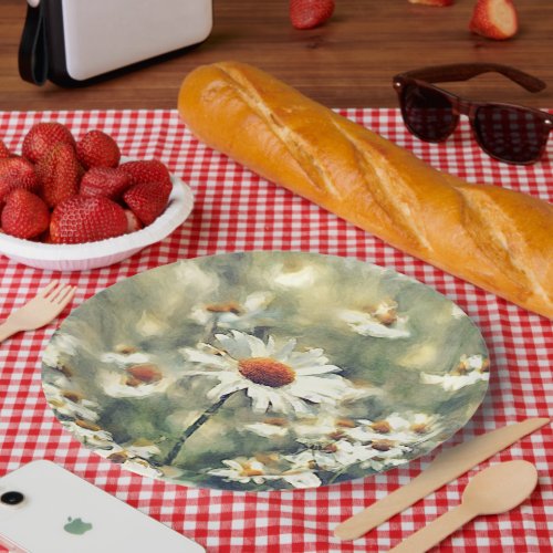 Cute Chic Colorful Summer Daisies Flower Pattern Paper Plates