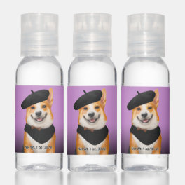 Cute Chic Corgi Dog Wearing Beret & Bandana Hand Sanitizer