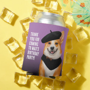 Cute Chic Corgi Dogs Birthday Thank You Can Cooler