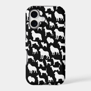Cute & Chic Dog Silhouette Design on Black iPhone 17 Case