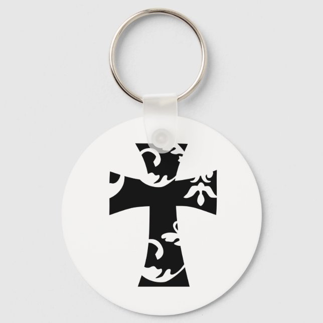 cute chic FLORAL CROSS | Keychain (Front)