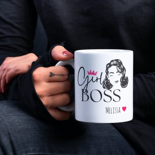 Cute Chic Girl Boss Quote Strong Woman Typography Coffee Mug