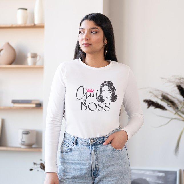 Cute Chic Girl Boss Quote Strong Woman Typography Sweatshirt (Creator Uploaded)