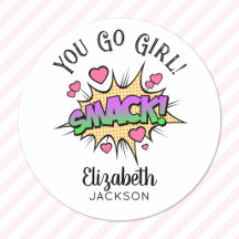 Cute Chic Girly You Go Girl! Comic SMACK 1.25-in