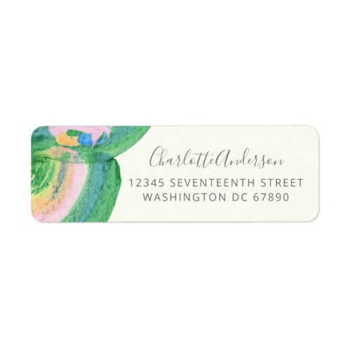 Cute Chic Green Abstract Marble Return Address Label